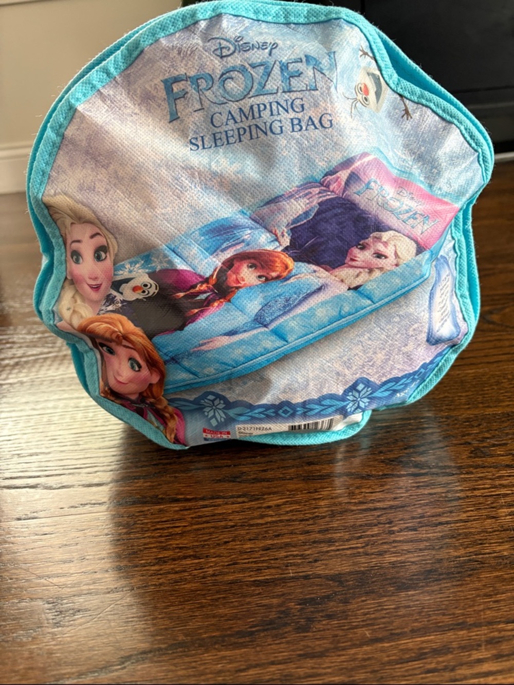 Disney Frozen Kids Sleeping Bag with Anna, Elsa & Olaf - Aqua Trim